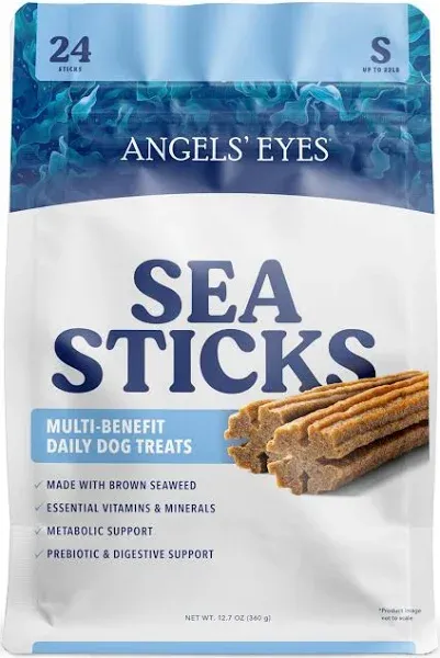 ANGELS' EYES Sea Sticks Multi-Benefit Daily Dog Treats with Brown Seaweed Gut Health & Metabolic Support Grain-Free, Gluten-Free, Plant-Based North Sea Small 24ct $14.17 at Amazon
