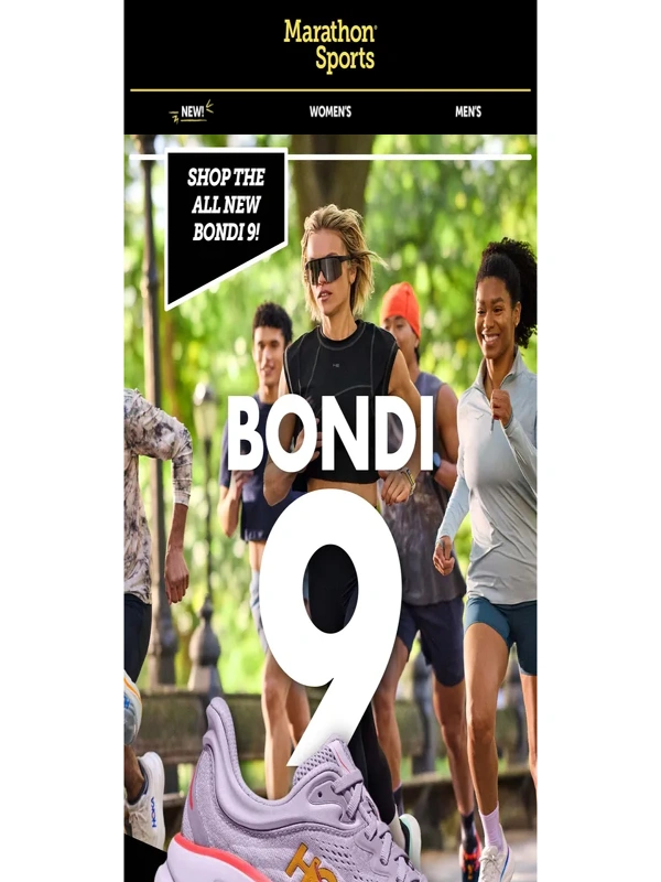 Marathon Sports - ? HOKA Bondi 9: Everybody Bondi. ?