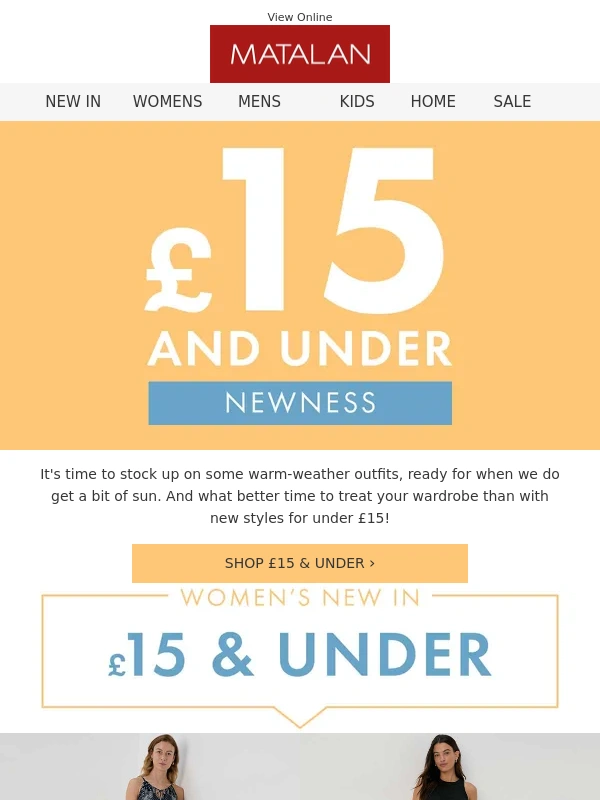 Matalan - NEW £15 & under ? right this way