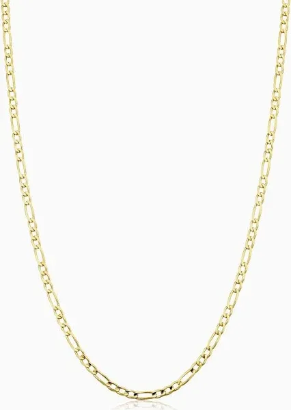 Oradina Women's Gold Florentine Figaro Petite Necklace