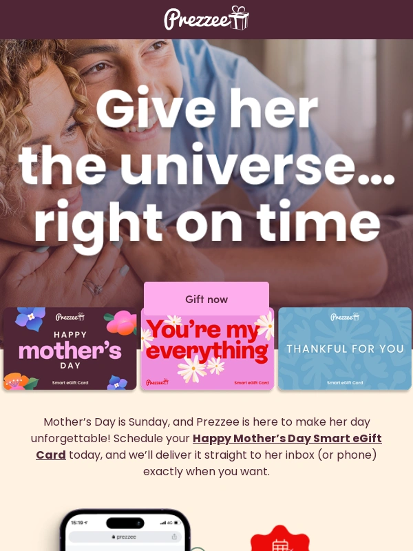 Prezzee - Mother’s Day is Sunday!