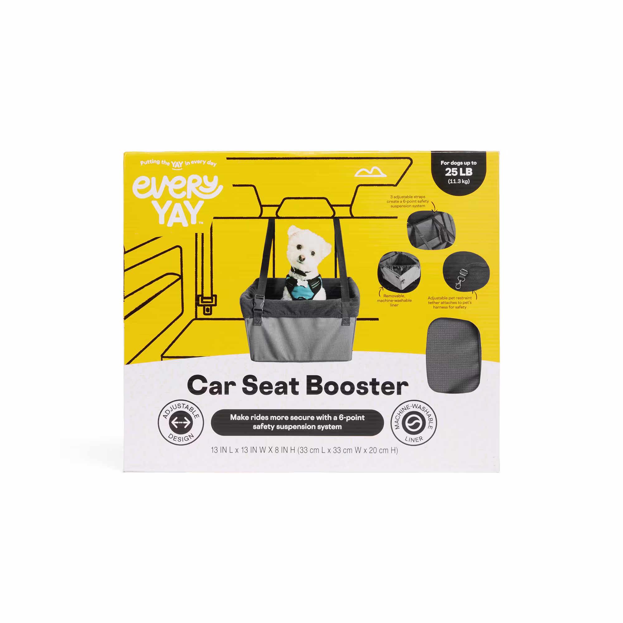 EveryYay Road Trippin' Grey Car Booster Seat, Small