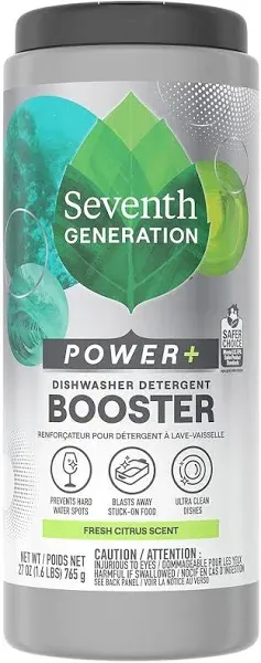 Seventh Generation Power+ Dishwasher Detergent Booster Powder Fresh Citrus Scent Dish Cleaner