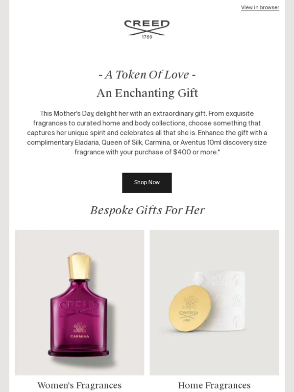 Creed Boutique - An Exclusive Gift This Mother's Day