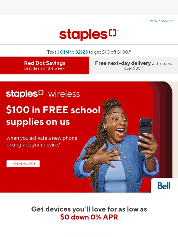 Staples Canada - Enjoy $100 of free school supplies