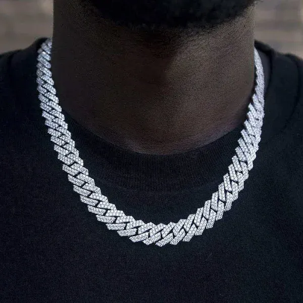 The GLD Shop Diamond Prong Link Chain 12mm Size