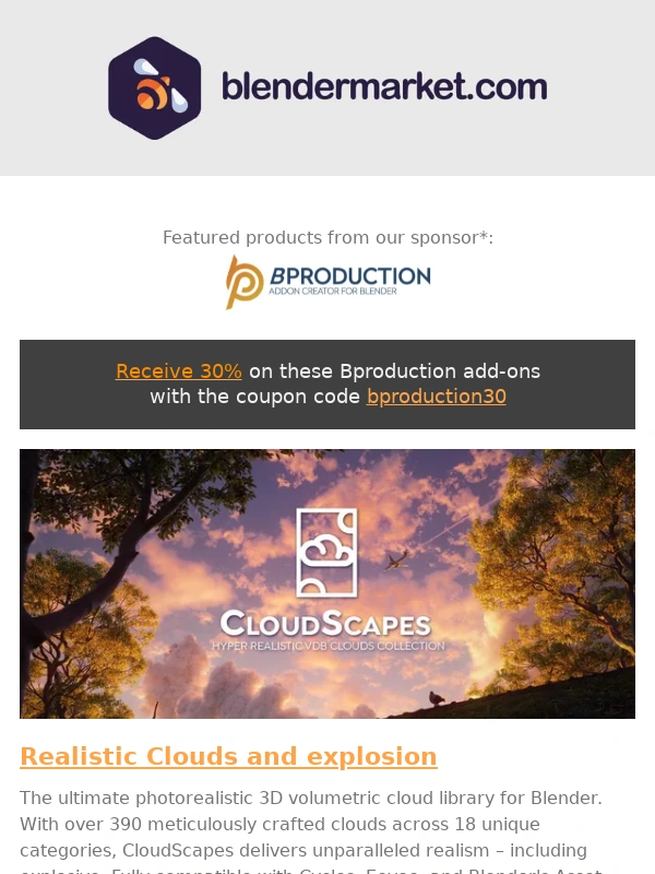 Blender Market - Flash Sale ? 30% off all Bproduction Add-ons