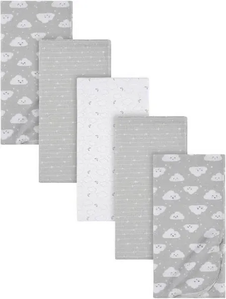 Gerber Baby Neutral Clouds Flannel Receiving Blankets