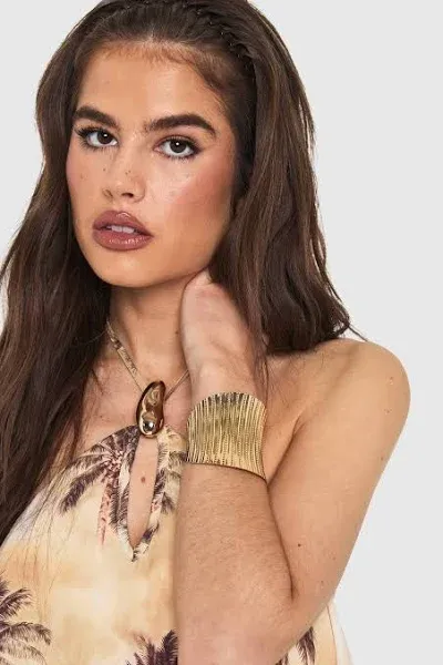 Boohoo Statement Ribbed Cuff Bangle