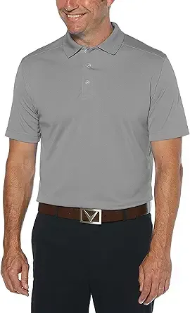 Callaway Men's Short Sleeve Core Performance Stretch Golf Polo (Smoked Pearl)