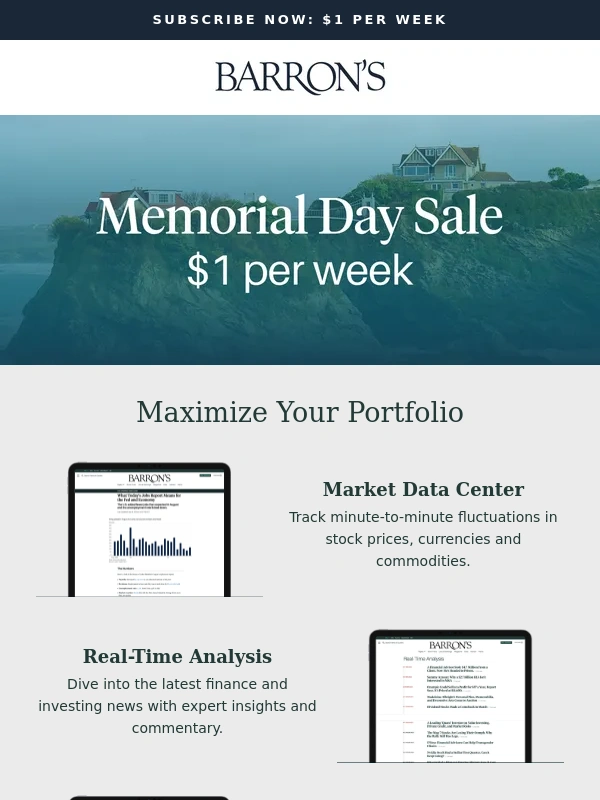 Barron's - Act Fast: Memorial Day Sale