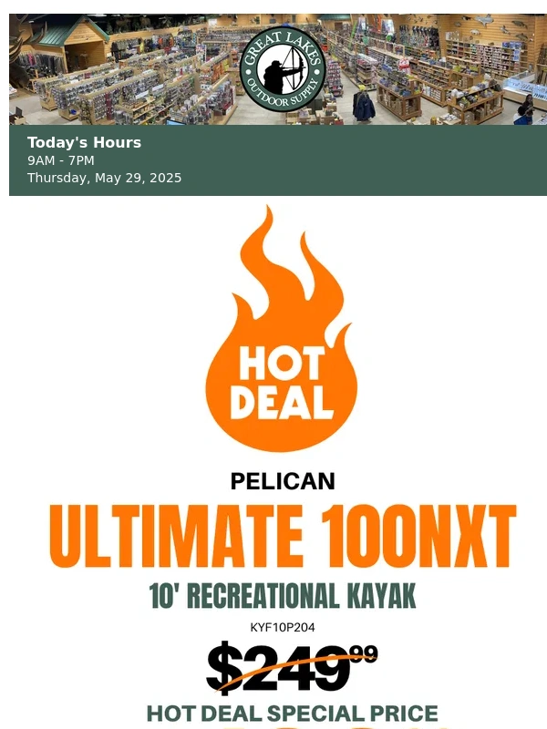 Great Lakes Outdoor Supply - ?Hot Deal Alert: Pelican Kayak for $199.99