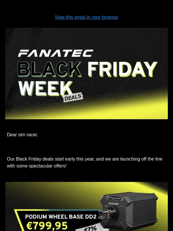 Fanatec - Black Friday 2023 starts early