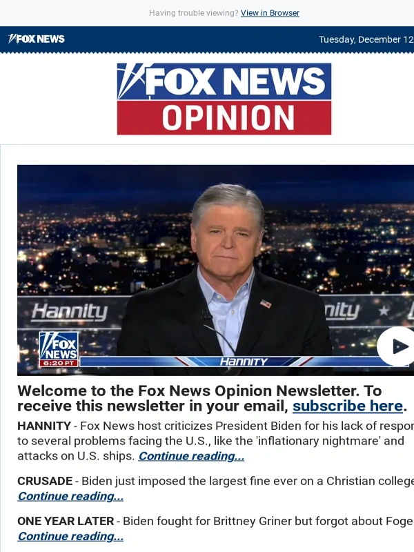 Fox News - The largest fine ever on a Christian college,4 ways to repeal Obamacare,and more from Fox News Opinion