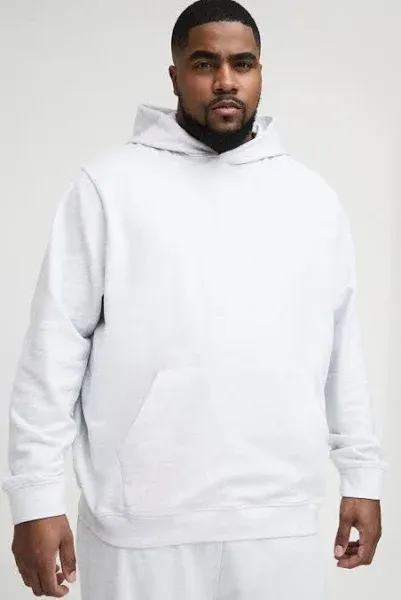 BoohooMAN Men's Plus 260GSM Loopback Hoodie
