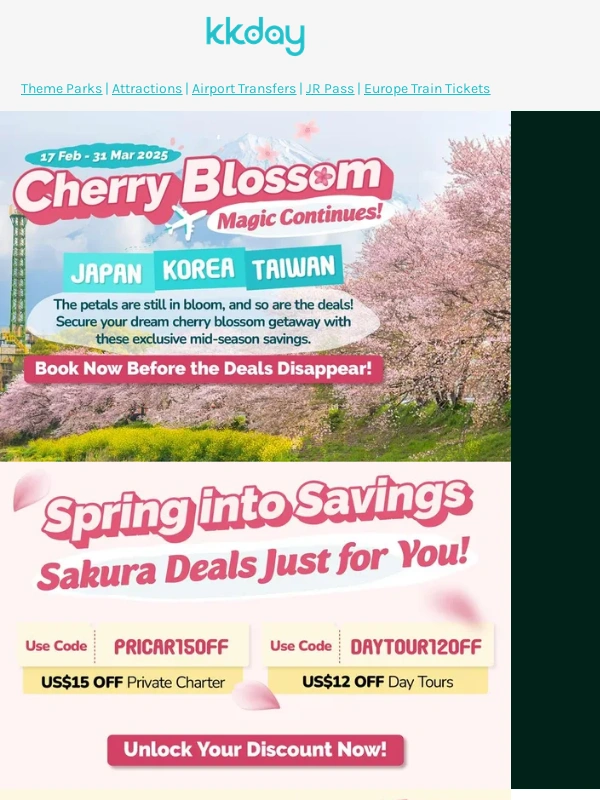 KKday - ? Cherry Blossoms Won’t Wait—Book Your Dream Trip Now!