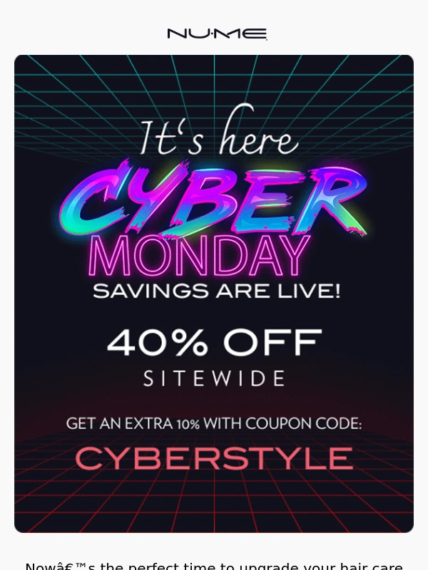 NUME - ? Cyber Monday Deals You Can’t Miss! Shop Now & Save Extra