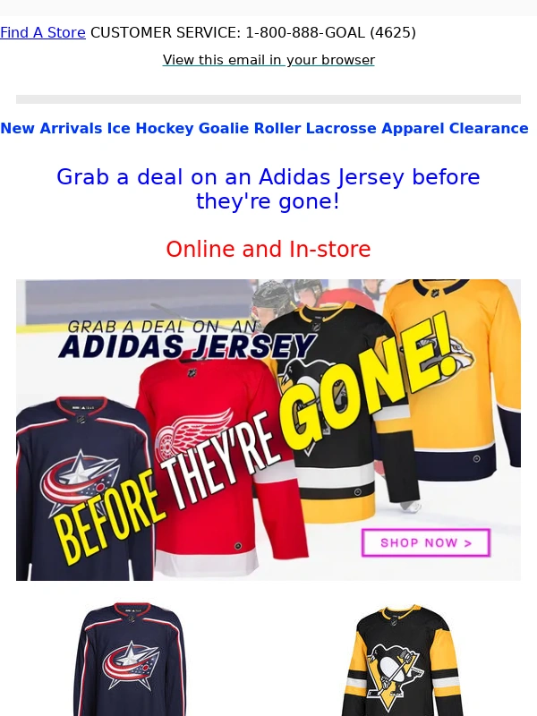 Perani's Hockey World - Grab a deal on an Adidas Jersey before they're gone!