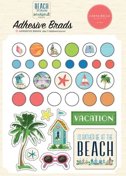 Beach Town Adhesive Brads