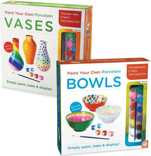 MindWare Paint Your Own Porcelain Bowls and Vases