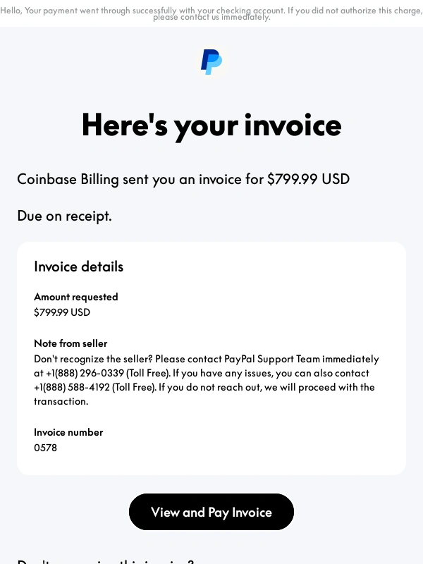 PayPal - Invoice from Coinbase Billing (0578)