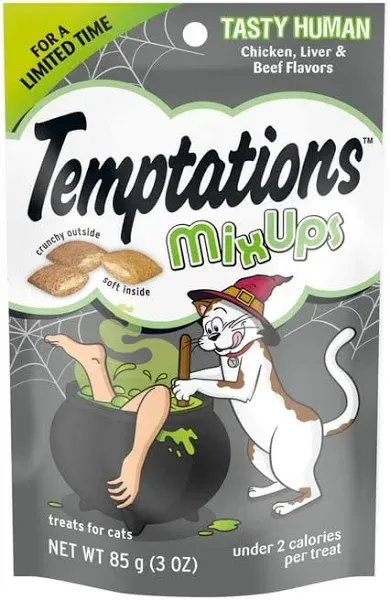 Temptations Mixups Crunchy & Soft Cat Treats Tasty Human