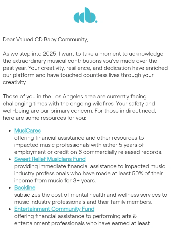 CD Baby - A Message to our CD Baby Community