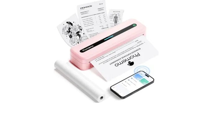 Phomemo M832 Portable Printers Wireless for Travel, Inkless Thermal Printer, Support 8.5″ X 11″ & A4 Thermal Paper,Bluetooth Mobile Printer Compatible with iPhone Android Laptop for Office Home School