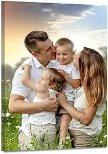 Personalized Framed Canvas Wall Art, Custom Your Photo on Canvas, Canvas Prints With Your Photo, Decor for Home Living room Bedroom Kitchen Framed Ready to Hang (12L x 16W)