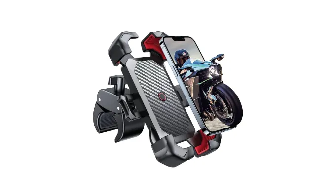 JOYROOM Motorcycle Phone Mount, [1s Auto Lock][100mph Military Anti-Shake] Bike Phone Holder for Bicycle, [10s Quick Install] Handlebar Phone Mount, Compatible with iPhone, Samsung, All Cell Phone