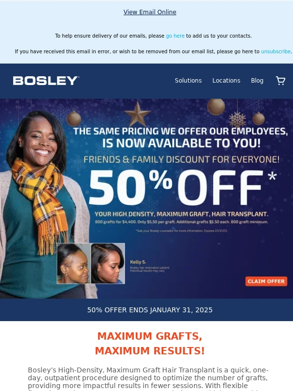 Bosley - Give Yourself The Gift Of Hair