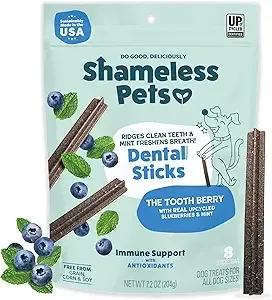 8-Count Shameless Pets Tooth Dental Chews for Dogs (The Tooth Berry)