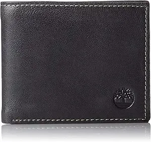 Timberland Men's Leather Wallet with Attached Flip Pocket