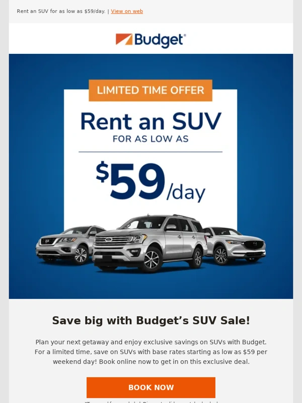 Budget - STILL TIME to save big on SUVs!