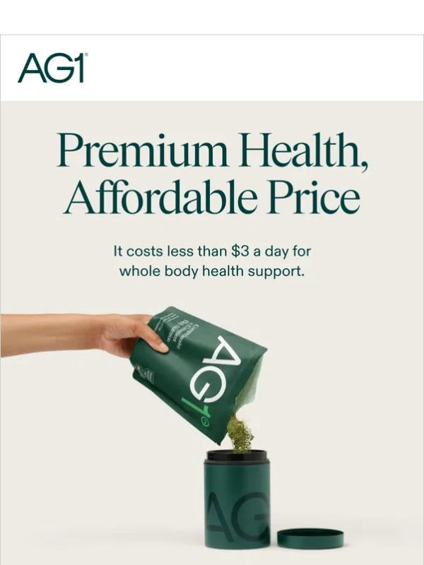 AG1 by Athletic Green - Foundational Nutrition without breaking the bank