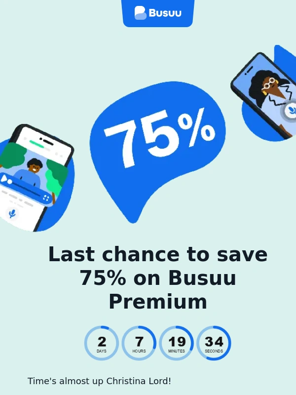 Busuu - Final hours! 75% off ends tonight!