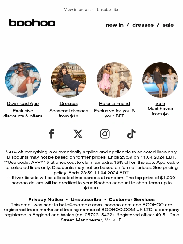 Boohoo - 50% Off Everything + An Extra 15% ??
