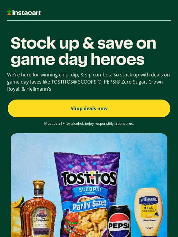 Instacart - Stock up with big deals on Big Game essentials