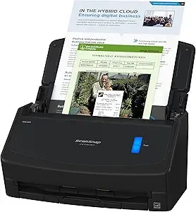 ScanSnap iX1400 High-Speed Simple One-Touch Button Color Document, Photo & Receipt Scanner with Auto Document Feeder for Mac or PC, Black