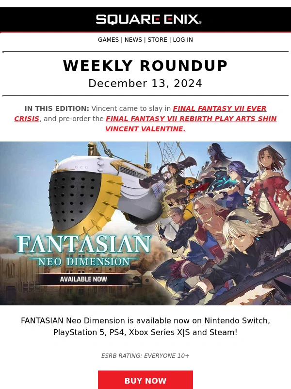 Square Enix Store - Dashing through the snow,Vincent came to slay in FFVIIEC!