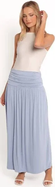 Petal & Pup Women's Lavia Ruched Knit Maxi Skirt