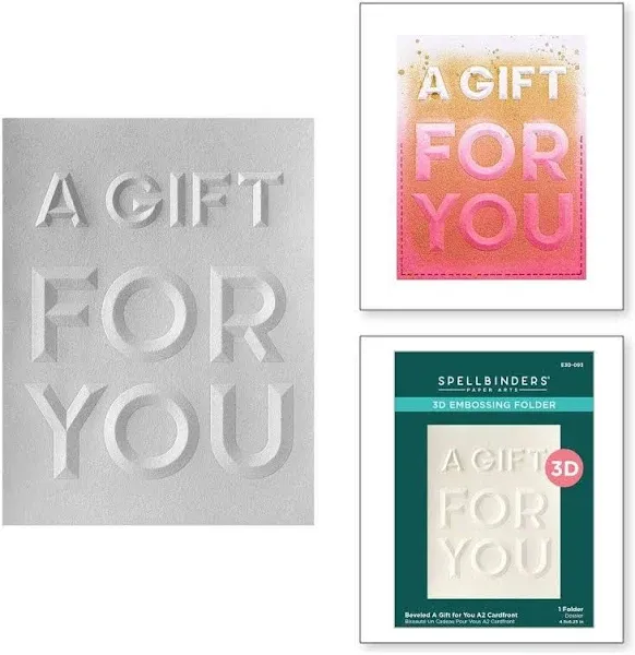 Spellbinders Beveled A Gift for You 3D Embossing Folder