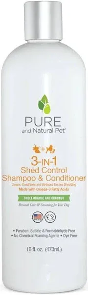 Pure and Natural Pet Shed Control 3-in-1 Shampoo & Conditioner