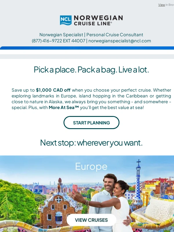 Norwegian Cruise Line - Hurry! Offer ends tonight!