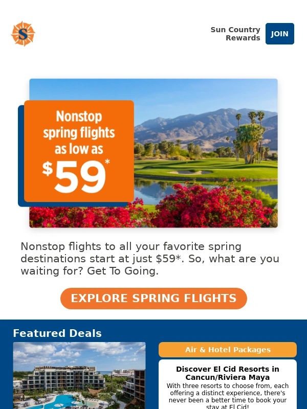 Sun Country - Score spring flights from $59*