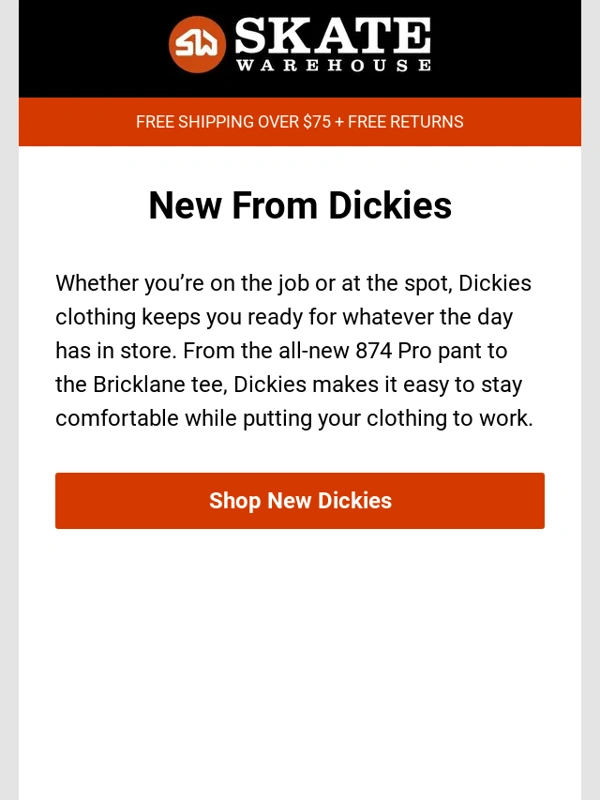Skate Warehouse - Comfort and Durability from Dickies