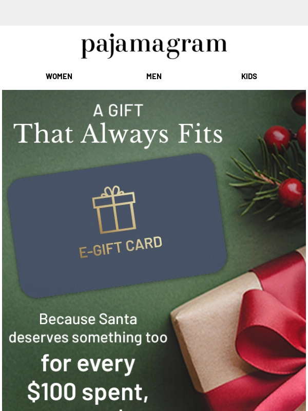 PajamaGram - ? E-Gift Card! Buy $100,Get $25! ?