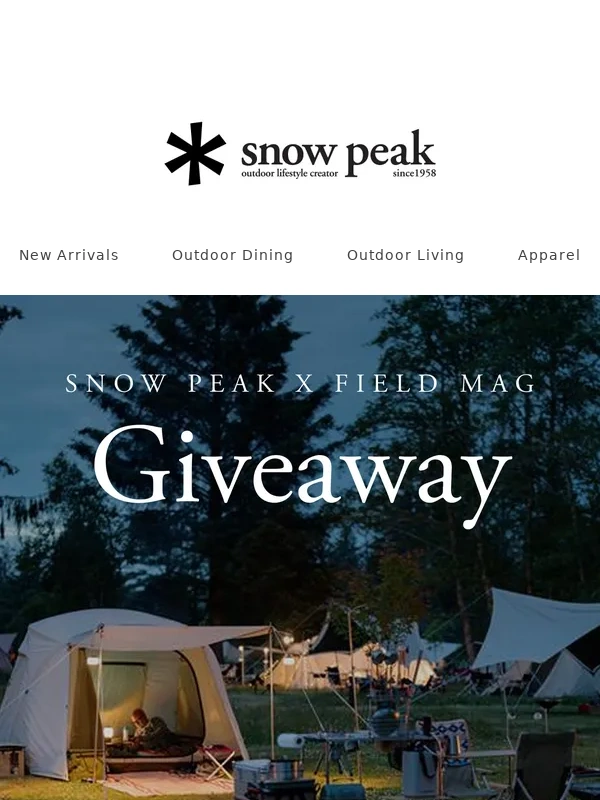 Snow Peak - Snow Peak x Field Mag Giveaway