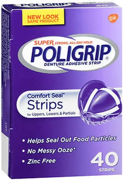 Super Poligrip Comfort Seal Denture Adhesive Strips