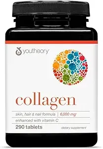 Youtheory Advanced Collagen - 6,000 mg Collagen with Vitamin C - for Hair, Skin & Nails* - Supplements for Women & Men - 290 Tablets